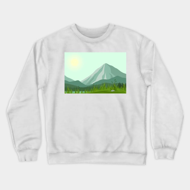 Mountains Nature Crewneck Sweatshirt by Polahcrea